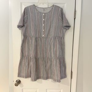 MADEWELL cotton pinstriped easy-wear dress in multicolor